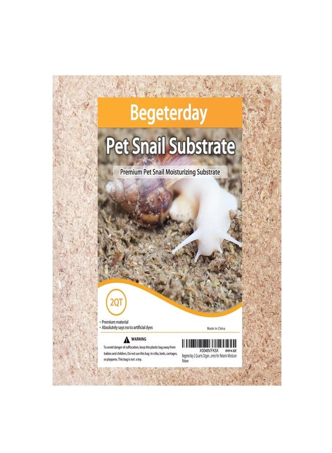Begeterday 2 Quarts Organic Fiber Substrate for Pet Snail, Ideal Snail Terrarium Accessories for Retains Moisture - Image 1